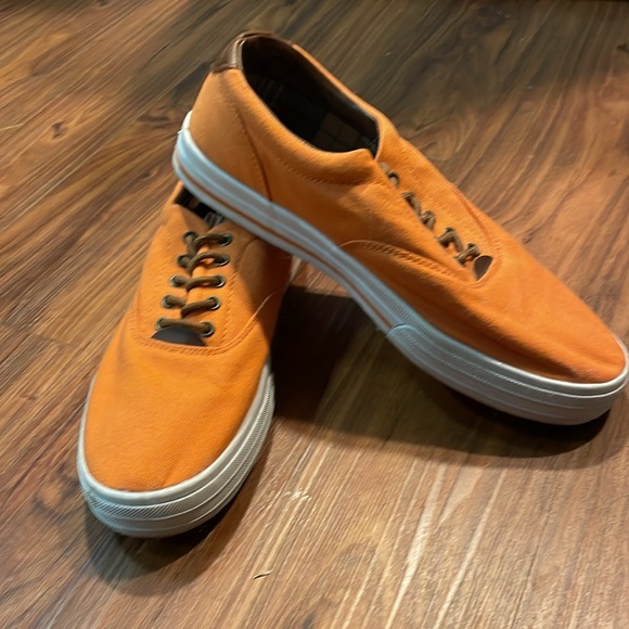 U.S.P.A. Orange Boat Shoe Canvas Upper 9.5 - Picture 3 of 4